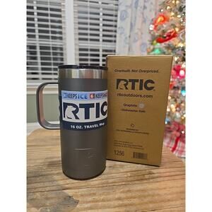 RTIC Travel Cup/Mug with Handle 16 Oz Graphie Gray Hot Or Cold NEW in Box
